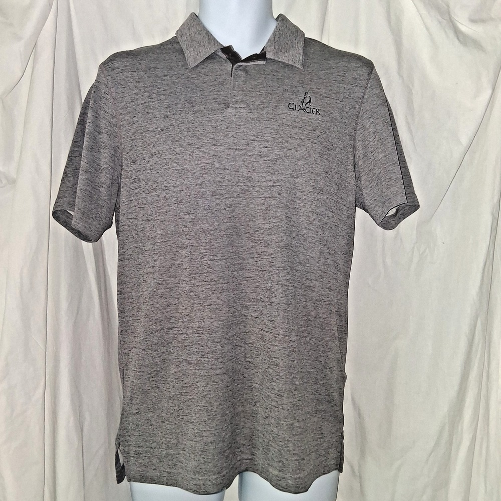 Adidas Glacier Course Golf Polo Shirt Men's Size Medium Gray EUC Short Sleeve